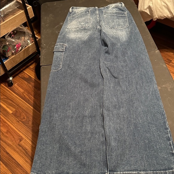 Wide Leg Blue Denim Jeans - Picture 3 of 3